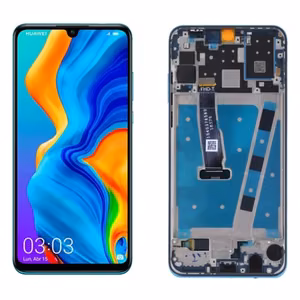 LCD дисплей для Huawei P30 Lite с рамкой жемчужный белый HQ