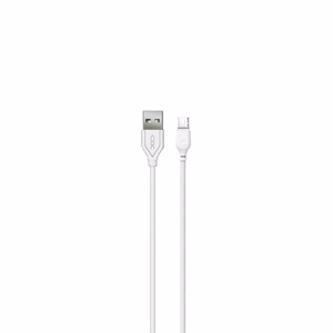 XO NB103 USB–micro-USB kabelis, 1,0 m, 2,1 A, balts