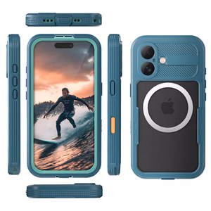 Crong Seal Cover IP68 ūdensizturīgs vāciņš ierīcei iPhone 17, jūras zils