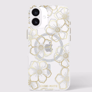 Case-Mate Floral Gems MagSafe vāciņš ierīcei iPhone 16 Plus, zelta krāsā