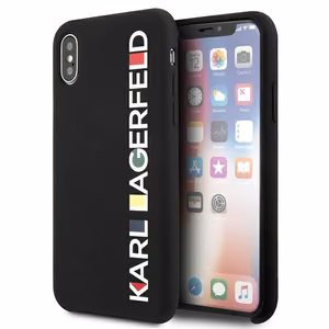 Karl Lagerfeld Spīdīgs Bauhaus iPhone X/XS Viedtālruņa apvalks - melna