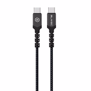 Blavec Cable Raptor braided - Type C to Type C - PD 60W 3A 0,5 metres Apple CarPlay/Android Auto (CRA-CC3BG05) black-grey