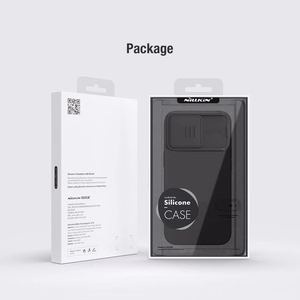 Nillkin CamShield zīdains silikona apvalks iPhone 15 Pro Max tumši violetā