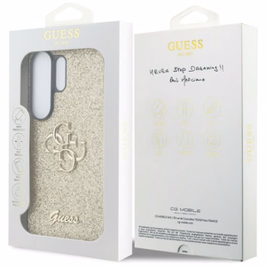 Guess case Fixed Glitter Big 4G Metal Logo for Samsung Galaxy S26 Ultra gold