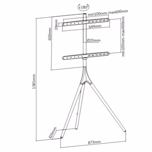 Techly ICA-TR18SAM televizora turētājs 165,1 cm (65"), riekstkoka krāsā