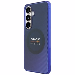 sarkans BULL maciņš SAMSUNG S26 RBHMS26S24HGDSV (Magnetic Double Layer PC Blended Lines) tumši zils