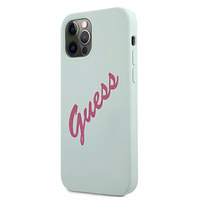 Guess GUHCP12MLSVSBF iPhone 12/12 Pro 6.1" zils fuksija/zils fuksija cietais apvalks Silikona Vintage