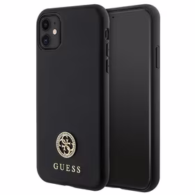 Guess Strass Metal Logo viedtālruņa apvalks iPhone 11 / Xr 6.1" - Melns