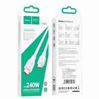 USB kabelis Hoco X93 240W USB-C uz USB-C 2.0m, balts