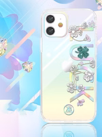 Kingxbar Lucky Series apvalks, dekorēts ar oriģināliem Swarovski kristāliem, iPhone 12 mini – caurspīdīgs (Āboliņš)