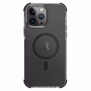 Uniq Combat viedtālruņa apvalks iPhone 14 Pro Max 6.7" ar Magclick uzlādi - melna / betona pelēka