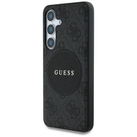 Viedtālruņa apvalks Guess 4G Round Patch Classic Logo MagSafe Samsung Galaxy S25 Plus melns