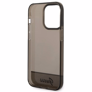 Guess GUHCP14LHGCOK iPhone 14 Pro 6.1 melns / melns kietais viedtālruņa apvalks caurspīdīgs