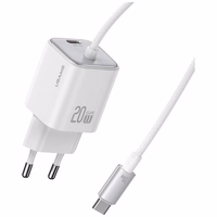 Tīkla lādētājs USAMS JC Series CC261 20W GaN Mini Fast Charger 2xUSB-C balts