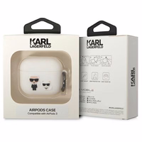 Karl Lagerfeld KLACA3SILKCW AirPods 3 apvalks balts/balts Silikona Karl & Choupette