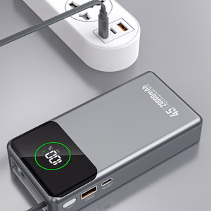 Dudao K31 Pro 45W 20000mAh portatīvais lādētājs ar iebūvētu izbīdāmu USB-C kabeli - pelēka