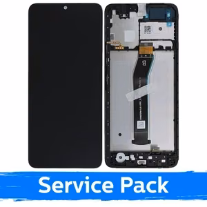 LCD displejs, saderīgs ar Xiaomi Redmi A3 / Poco C61 4G (2024), melns, ar rāmi (Service Pack)