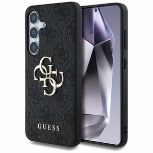 Guess liels 4G logotipa viedtālruņa apvalks Samsung Galaxy S25 melns