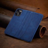 Magnet Fancy Case viedtālruņa apvalks iPhone 14 Pro Max ar flip vāciņu, maku funkciju un statīvu - zilas krāsas