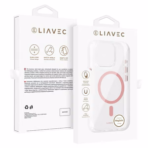 Liavec Glossy Magsafe прозрачный Чехол для Iphone 13 Pro розовый