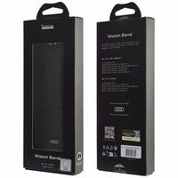 Siksniņa Audi Logo Genuine Leather Magnetic Ring priekš Apple Watch 40/41/42mm melns