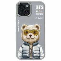 Nimmy Cool&Cute 2.0 Lāča viedtālruņa apvalks iPhone 15 - pelēks