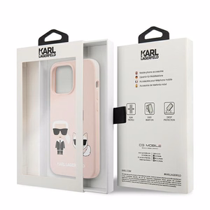 Karl Lagerfeld Silikonais Karl&Choupette apvalks iPhone 13 Pro / iPhone 13 - gaiši rozā krāsas