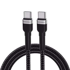 Wozinsky WNBCC1 USB-C / USB-C PD 65W kabelis 1m - melns