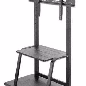 Manhattan TV & Monitor Mount, Trolley Stand, 1 screen, Screen Sizes: 37-100", Black, VESA 200x200 to 800x600mm, Max 150kg, Shelf and Base for Laptop or AV device, Height-adjustable to four levels: 862, 916, 970 and 1024mm, LFD, Lifetime Warranty