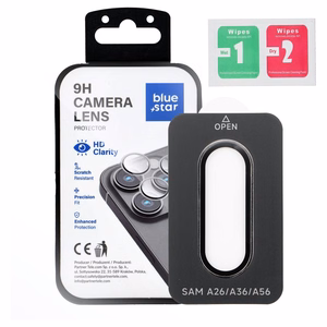 Camera Lens Protector BLUE STAR Easy Install for SAMSUNG A56 black