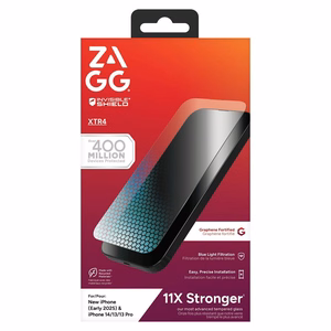 ZAGG tempered glass XTR4 with graphene and blue light filter for IPHONE 13 / 14 / 15 / 16e