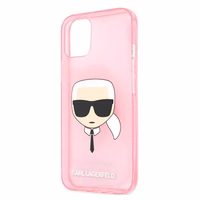 Karl Lagerfeld Glitter Karl's Head apvalks iPhone 13 mini - rozā