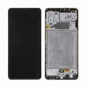 LCD Displejs Saderīgs ar Samsung A325 A32 4G Melns ar Frame HQ