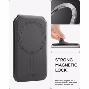 Spigen Slim Fold S314-4 MagSafe magnētiskais karšu maciņš tālrunim – melns