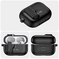Tech-Protect Slim Hook apvalks ar karabīni Apple AirPods Pro 1 / 2 – melns
