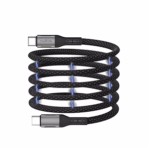 Maxlife MXUC-11 magnētiskais kabelis USB-C - USB-C 1,0 m 100W melns neilons