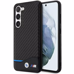 Чехол BMW Leather Carbon для Samsung Galaxy S23+ — чёрный
