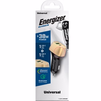 Energizer Ultimate - USB-C & USB-A 38W PD + QC3.0 auto lādētājs (zeltains / melns)