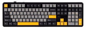 F108 Gray+Orange+Deep Gray Gasket tastatūra ar Volcano RGB slēdžiem – AULA