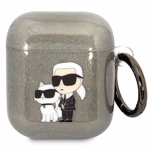 Karl Lagerfeld KLA2HNKCTGK Airpods 1/2 cover black/black Gliter Karl&Choupette
