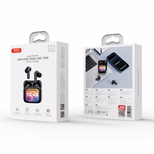 XO Bluetooth austiņas X50 TWS LCD melnas ANC + ENC dubultais mikrofons