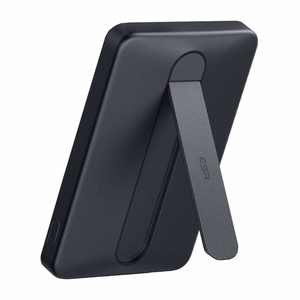 Magnētiskais portatīvais lādētājs ESR Qi2 MagSlim 5000mAh ar statīvu (melns)