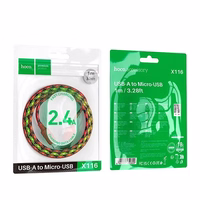 Kabelis USB A uz Micro USB Hoco 2,4A 1 m gradienta sarkana