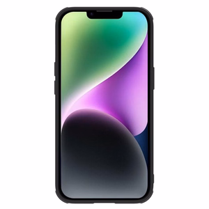Nillkin Textured S viedtālruņa apvalks iPhone 14, bruņots vāciņš ar kameras vāciņu, melns