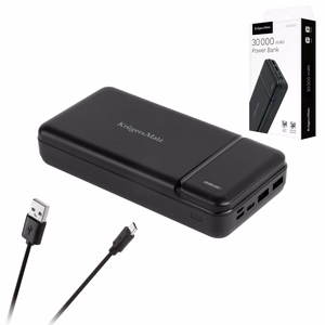 Kruger&Matz ārējais akumulators, 30000 mAh, Li-Polymer