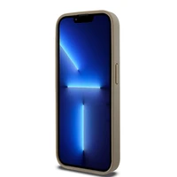 DKNY Ādas drukāts raksts metāla logotips Magnētiskais viedtālruņa apvalks iPhone 15 Pro - brūna