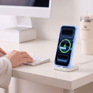 Tech-Protect MagPeak MagSafe CC maciņš modelim iPhone 18 Pro / 17 Pro – caurspīdīgs zils