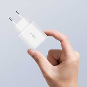 Tech-Protect C20W USB-C PD 20W / USB-A QC 3.0 lādētājs ar USB-C / USB-C kabeli - balts