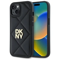 DKNY Quilted Stack Logo viedtālruņa apvalks iPhone 14 - melns