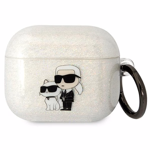 Karl Lagerfeld KLA3HNKCTGT чехол Airpods 3 прозрачный Gliter Karl&Choupette